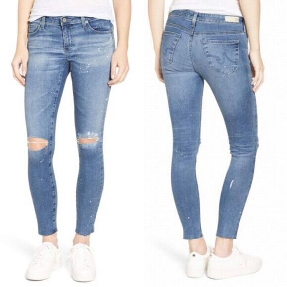 Ag Adriano Goldschmied Denim - AG Legging Ankle paint splatter destructed Jeans